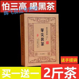 食怀湖南安化黑茶芽尖茯砖一级金花茯砖茶 买一送一2斤茶臻品送礼有面 500g