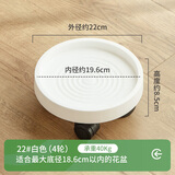 绿盼圆形花盆移动花托盘底座带万向轮轱辘接水22#内径19.6cm