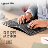 罗技（Logitech）ERGO K860 无线蓝牙键盘 多操作系统键盘 人体工学分体式键盘 多设备匹配办公键盘 K860黑色 110键