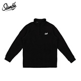 SLAMBLE秋冬新款摇粒绒卫衣立领套头衫男运动休闲拉链热身服训练上 黑色 M