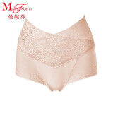 曼妮芬蕾丝高腰平角裤舒适时尚性感提臀女棉质内裤亲肤底裤棉 112 肤色 1条 L (165)