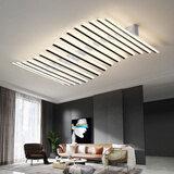 颜质主义客厅灯简约现代2026年三室二厅吸顶灯北欧大厅灯新款全屋套餐组合 JJJ6093黑色十五头110CM+100瓦 三色变光