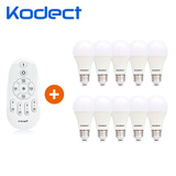 kodect遥控可调光调色LED灯泡超亮2.4G节能光源喂奶夜灯无极E27螺口220V 遥控器+10个灯泡 12W