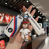 百车达适用宝马钥匙套5系新3系三五X3X5LX1X6/325/530li/X7系高档壳车扣 E款【运动白】+升级公仔