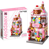 keeppley迷你缤纷街景系列积木城市建筑拼装模型玩具小颗粒 沁心甜品屋(344颗粒）-C0101