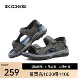 斯凯奇（Skechers）凉鞋男夏季司机户外运动增高魔术贴沙滩鞋渔夫凉鞋204105 炭灰色/CHAR 42