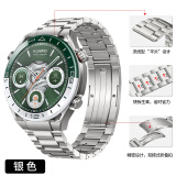 BHO适用华为watch4pro手表表带gt3pro/gt5pro/gt5纯钛金属表带watch3pro new/gt4非凡大师gt2男生合46 【银色】三株纯钛·快拆款 华为手表-46/48表盘【2