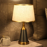 宅品（home taste）中式古典台灯中国风感应轻奢台风卧室可调光高级感触摸床头灯复古 【金边亚麻罩】 触摸双色+无极调光+专用灯泡