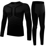 悠途（UTO）悠途 户外运动功能内衣套装保暖滑雪速干衣男跑步紧身压缩衣女 男款墨黑色（炭能款） XL