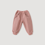 巴厘小猪（BALIPIG）裤子女童加绒加厚灯芯绒长裤宝宝秋冬季保暖裤2024新款儿童休闲裤 深藕粉 80 cm