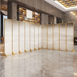 闽宝 屏风 隔断客厅餐厅装饰遮挡新中式简约现代铝合金轻奢折叠移动 千岩万壑 1扇45*180cm（油画布）