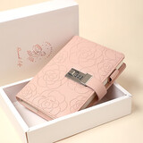 CAGIE日记本带锁密码本小学生精美笔记本可爱复古儿童成人密码锁记事本高颜值手账本本子送礼礼盒可定制 B6密语粉-可刻字礼盒装