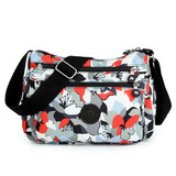 小安熊中年单肩包女包妈妈包斜挎包帆布尼龙包中老年人斜跨包轻便大容量 红睡莲