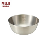 无印良品（MUJI）  不锈钢 盆 餐具 家用揉面盆洗菜发面盆  和面盆 银色 M 约直径19*高8cm 1200ml