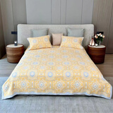 雅赞（YAZAN）纱布纯棉新生婴幼儿纱布软凉席 四季可用双面 儿童幼儿园亲子床单 巴洛克 220*240cm(1.8米床适用)单件