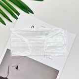 芊羽 莫兰迪口罩一次性夏季薄款防晒透气泡泡纱加宽耳带口罩不勒耳朵 二层经典款【白色】50只独立包装