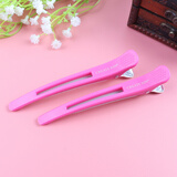 觅馨美发夹子无痕夹一字夹鸭嘴夹刘海头发造型防滑定位夹理发专用分区 无痕夹玫红两支（+发帖）