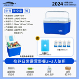 北岳保温箱冰袋冷藏箱户外露营冰晶块保鲜箱商用车载摆摊移动小冰箱桶 9L天空蓝【冰晶盒+冰袋*4】