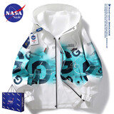 NASA BASE官方潮牌联名外套男女款秋冬季青少年渐变加绒加厚衣服大码夹克 620白蓝（春秋款） XL （建议120-135斤）