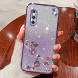 罗璐鸥 vivo X27手机壳女款硅胶壳vivo X23外壳全包防摔保护套高级水钻玫瑰花渐变闪粉电镀 【渐变丁香紫】+全屏钢化膜 vivo X27