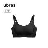 ubras提托侧收大杯背勾文胸细肩带大胸显小女士内衣女聚拢胸罩黑色L