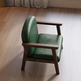 昊罔（HAOWANG）儿童沙发宝宝实木小矮凳阅读小凳子小沙发书房写字画画可爱扶手椅 童话沙发-胡桃色