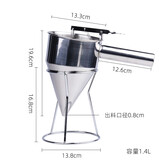 卡莱恩（KALAIEN）分量面糊漏斗手持式奶油糖霜章鱼小丸子巧克力分液分离器烘焙工具 不锈钢漏斗