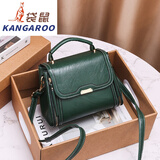 袋鼠（KANGAROO）小包女2026春季新款手提小方包韩版复古女包大容量单肩包送礼物 墨绿色