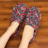 巧樱布拖鞋女韩国男女情侣秋冬季家居棉拖鞋卧室内木地板无声软底布底 女包脚007红山楂 38-39 女大码适合38-39脚