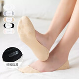 伦洛弗高跟鞋隐形袜船袜女春夏薄款无侧边浅口硅胶防滑不掉跟袜子 肤色5双装