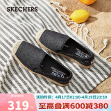 斯凯奇（Skechers）斯凯奇透气镂空网纱渔夫鞋女鞋麻编单鞋休闲鞋66666281黑色35.5