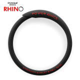 power ionics潮牌RHINO犀牛男女情侣负离子能量手环时尚防水运动手镯饰品礼物 黑色 小码(内圈周长17厘米)