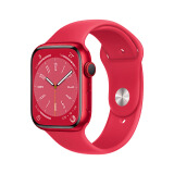 Apple/苹果 Watch Series 8 智能手表GPS+蜂窝款45毫米红色铝金属表壳红色运动型表带 S8 MNKC3CH/A