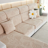 百菲沙发套全包万能四季通用型防猫抓沙发坐垫套罩简约现代弹力沙发笠 气球-卡其 65-85长 35-45cm宽（靠背）