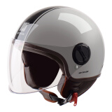 MOTOCUBE 3C认证631S电动摩托车头盔男女冬季保暖半盔电瓶车安全帽 四季通用 冷淡灰黑纹 均码