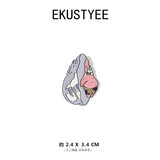 EKUSTYEE 创意古罗马大卫胸针ins潮 个性日系可爱卡通情侣别针包包金属徽章男女配饰刻字 派大星头像胸针