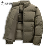 与狼共舞【鹅绒】立领羽绒服男高充绒2024冬季加厚黑金科技保暖外套7057 卡其色701 2XL (185) 鹅绒量:200G