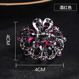 雅贵人半扎发中号抓夹发夹女成人韩版优雅后脑勺头发卡子女士简约头饰顶夹 酒红色