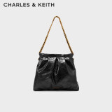 CHARLES&KEITH子母链条大容量流浪包单肩包生日礼物CK2-40671449 Black黑色 L