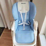 POUCHk05婴儿童宝宝餐椅坐垫座套安全带pu皮套配件 新钻石蓝坐垫+安全带