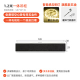 文归 悬空电视柜茶几组合简约现代小户型薄悬浮壁挂式极简岩板吊墙柜 1.2米(一体)多层实木板- 带感应灯带一 整装