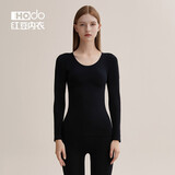 红豆（Hodo）女士美体秋衣秋裤色纺紧身性感显瘦打底内衣薄保暖套装 雅黑 160-170/85-95
