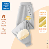 JEANSWEST CLUB真维斯集团儿童冬季加绒卫裤新款男童长裤保暖女童运动裤中大童 灰-狮子 110 （建议身高100-110cm）