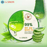 得鲜The Saem芦荟胶凝胶晒后舒缓补水保湿缓解干燥韩国（粉色无酒精） 绿色芦荟胶1罐300ml