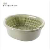 双层洗菜篮沥水篮盆筛厨房篮子家用果盘多功能圆形洗菜盆水果篮厨房储物器皿家居用品 淡绿 470g
