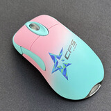 mussels电竞IO1.1无线3395PRO吃鸡FPS职业CF游戏鼠标主播8K白鲨lo轻量化 粉蓝CFS磨砂 3395PRO无线双模