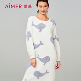 爱慕内衣秋冬半边绒套头睡裙睡衣女家居服绵绵冬季160