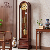 meishijia美时嘉现代百搭落地坐钟客厅别墅实木立钟德国赫姆勒机械报时钟表 德国赫姆勒八音