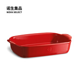 Emile Henry法国Emile henry进口陶瓷烤盘烤箱用 长方形彩色双耳焗饭盘大号 长方烤盘 勃艮第红 1.5L