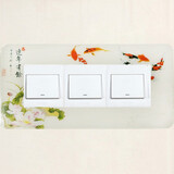 仙逸格（Xianyige） 开关贴墙贴开关套插座装饰贴保护套三开双开关贴插座套 三开9*26.5cm下单留言花色 (1只装)